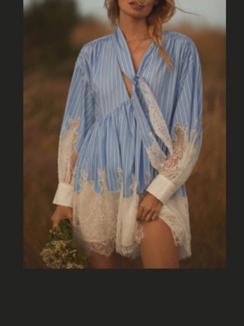 Anthropologie Maeve V neck lace twofer mini shirt dress